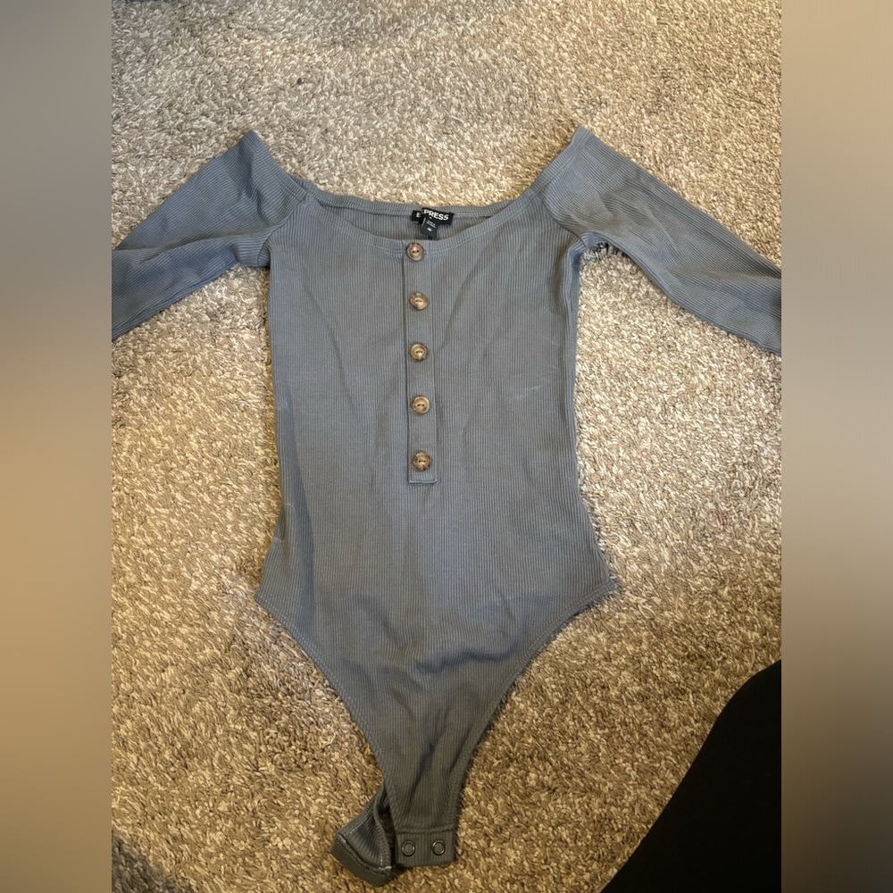 Express gray body suit